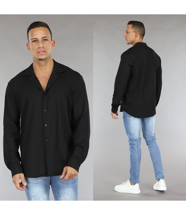 heren blouse zwart